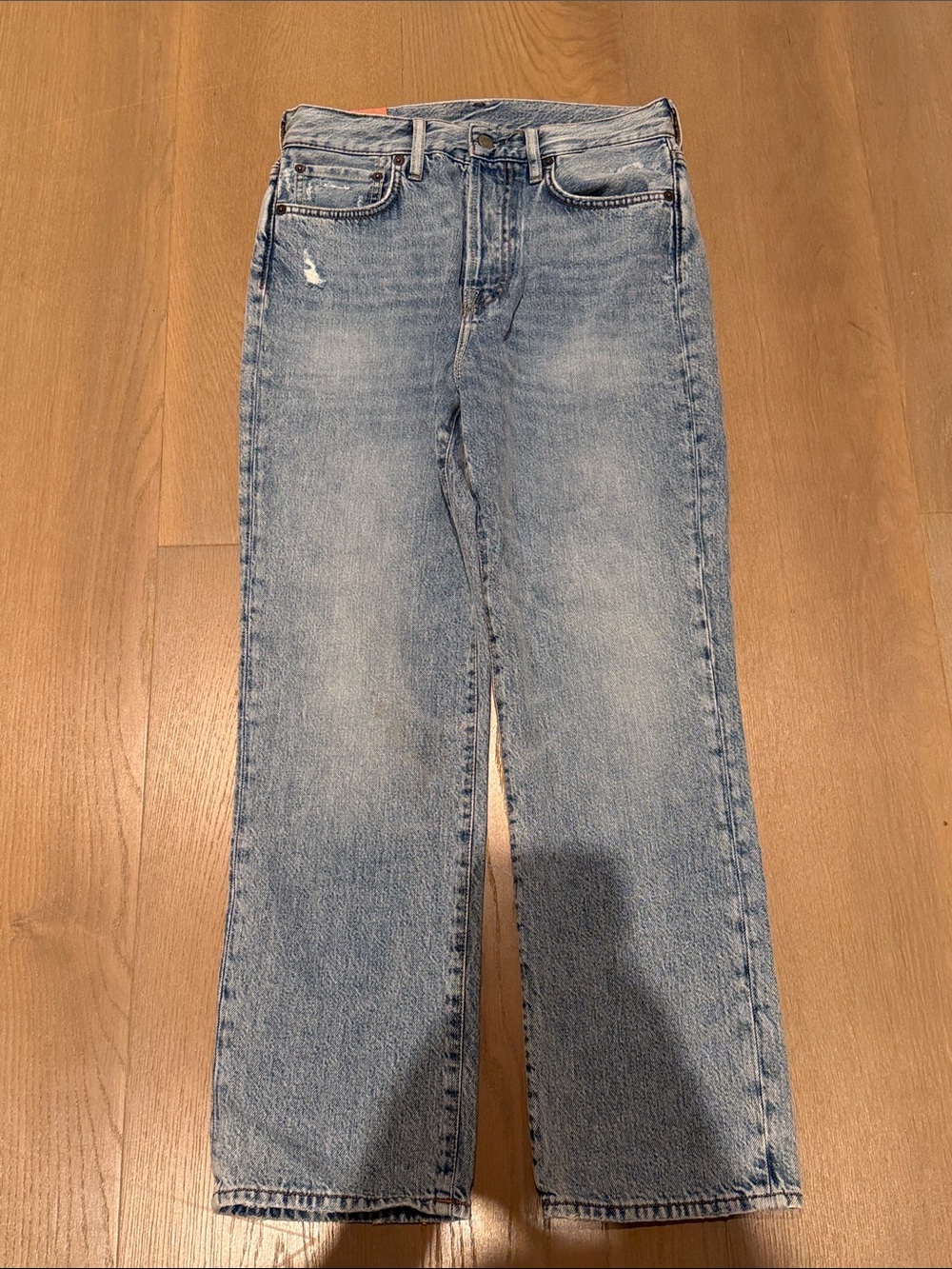 Classic High-Rise Straight Leg Jeans - Light Blue